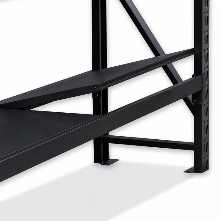 Regał Magazynowy 150x60x200cm 1200kg 4 Półki Czarny