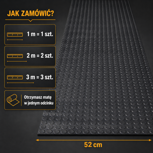 Mata gumowa 50 cm szerokości wykładzina antypoślizgowa