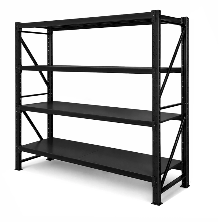 Regał Magazynowy 200x60x200cm 1200kg 4 Półki Czarny