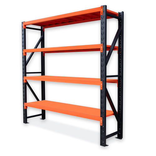 Regał Magazynowy 200x50x200cm 800kg 4 Półki Czarno-pomarańczowy.png