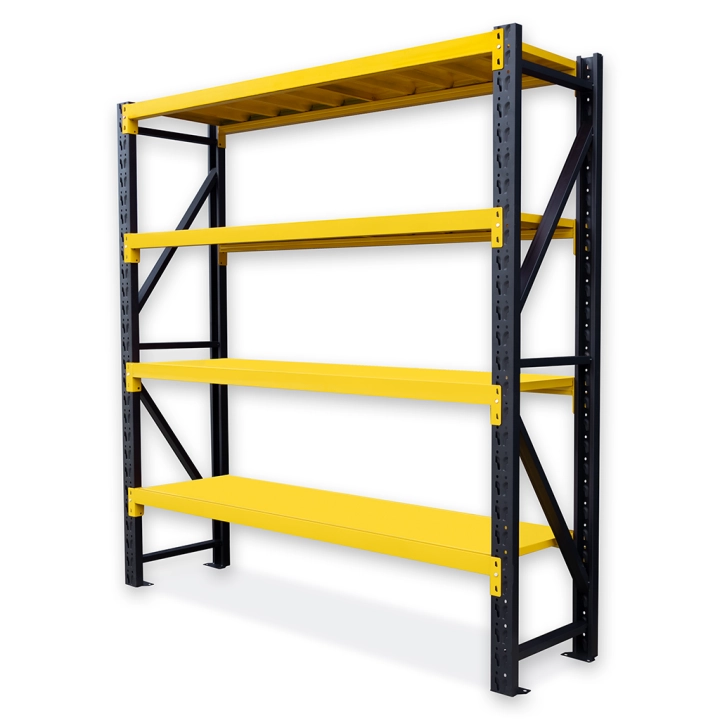 Regał Magazynowy 200x60x200cm 1200kg 4 Półki Czarno-żółty.png