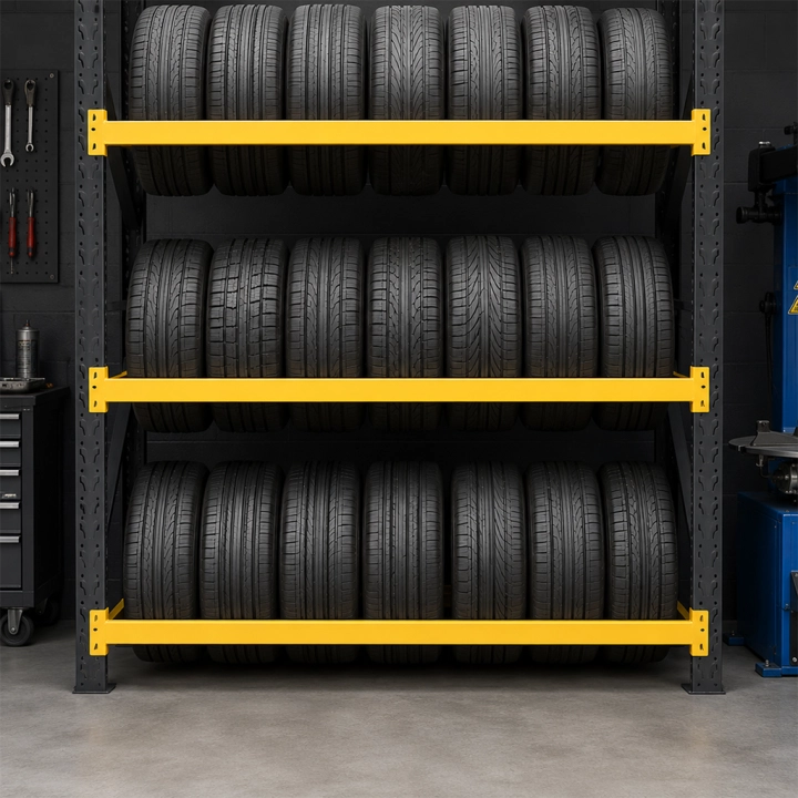 Regał stalowy do składowania opon 180x60x300 2000kg 5 półek czarno-żółty.png