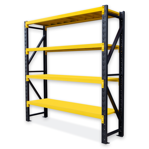 Regał Magazynowy 150x50x200cm 2000kg 4 Półki Czarno-żółty.png