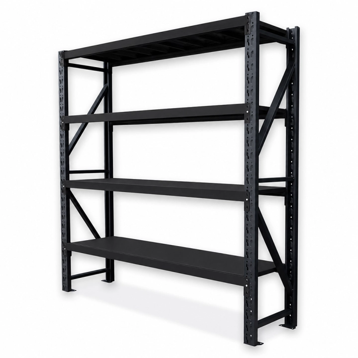 Regał Magazynowy 200x60x200cm 1200kg 4 Półki Czarny.png