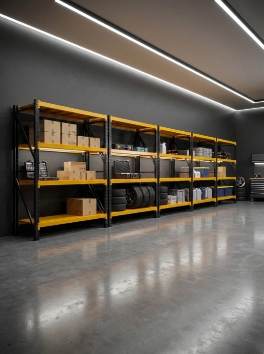 Regał Magazynowy 200x50x200cm 800kg 4 Półki Czarno-żółty