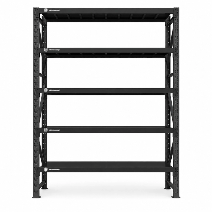 Regał Magazynowy 200x50x250cm 1500kg 5 Półek Czarny.png