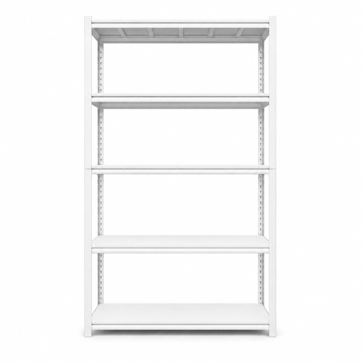 Regał Magazynowy 120x50x200cm 750kg 5 Metalowych Półek Biały.png