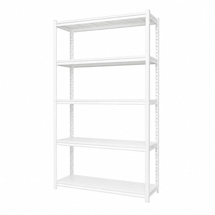 Regał Magazynowy 120x50x200cm 750kg 5 Metalowych Półek Biały.png